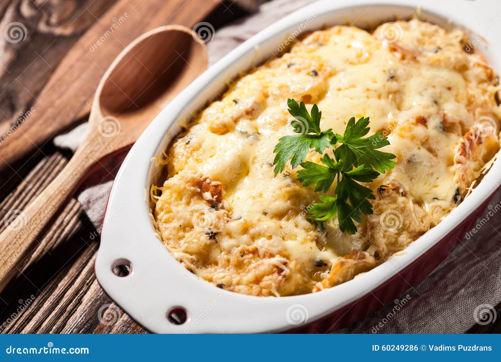 Baked potatoes with cheese stock photo. Image of cream - 60249286