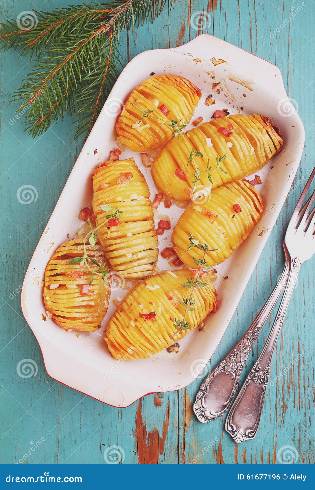 Baked potatoes with onion stock photo. Image of healthy 61677196