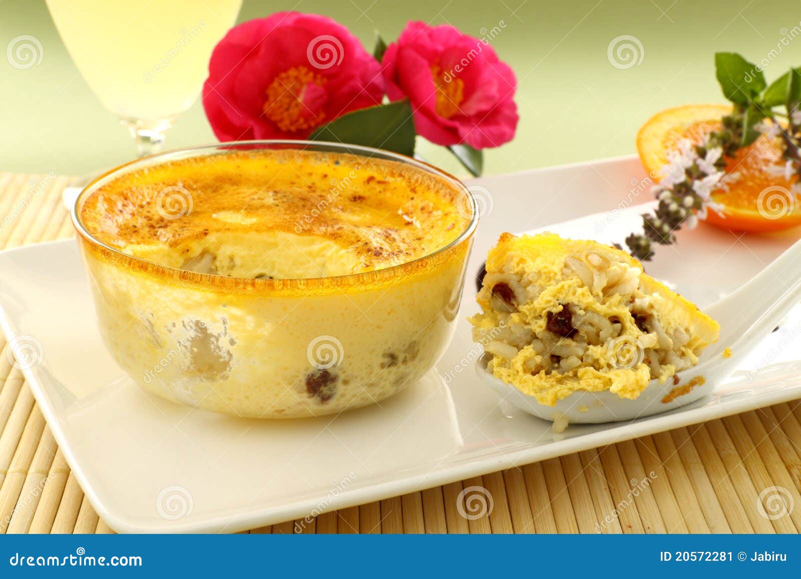 Baked Rice Custard stock image. Image of sweet, dessert 20572281