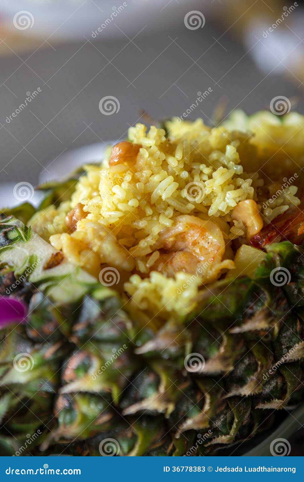 Baked rice with pineapple stock image. Image of rice 36778383
