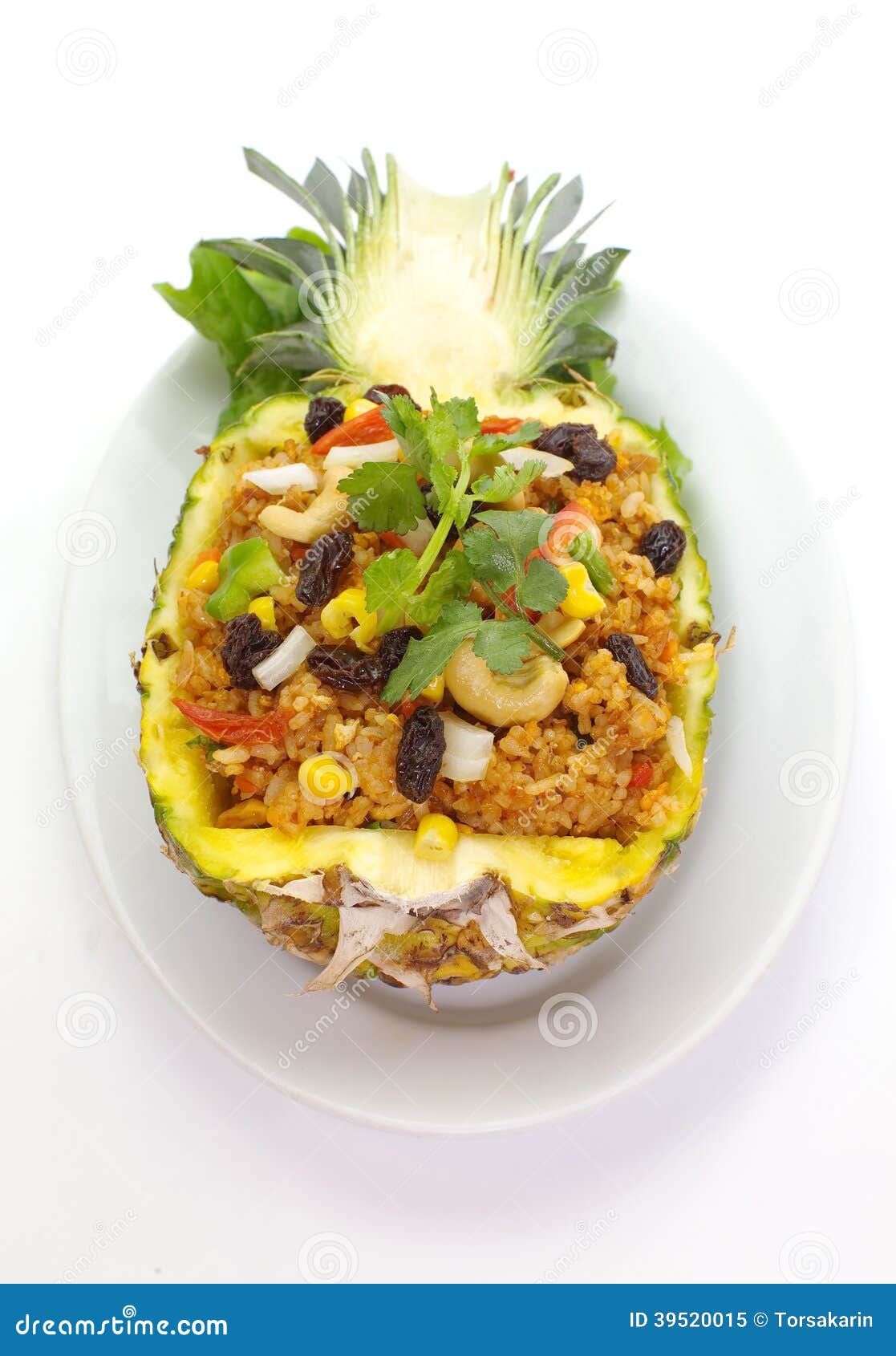 Baked rice pineapple stock image. Image of green, thailand 39520015