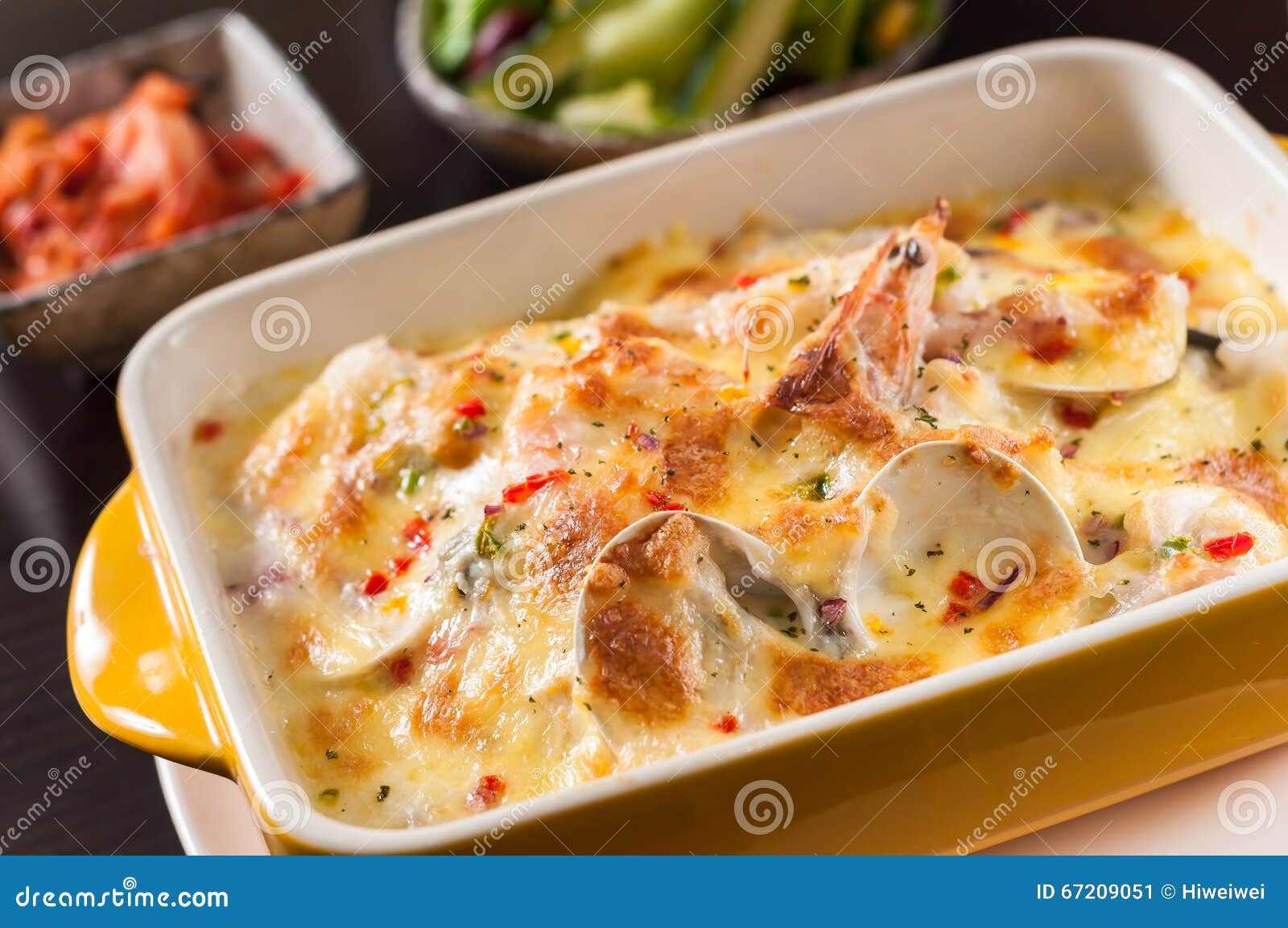 Baked rice with seafood stock image. Image of dish, gourmet 67209051