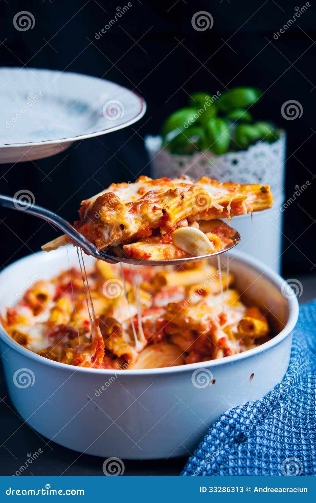 Baked rigatoni pasta stock image. Image of homemade, tomatoes 33286313