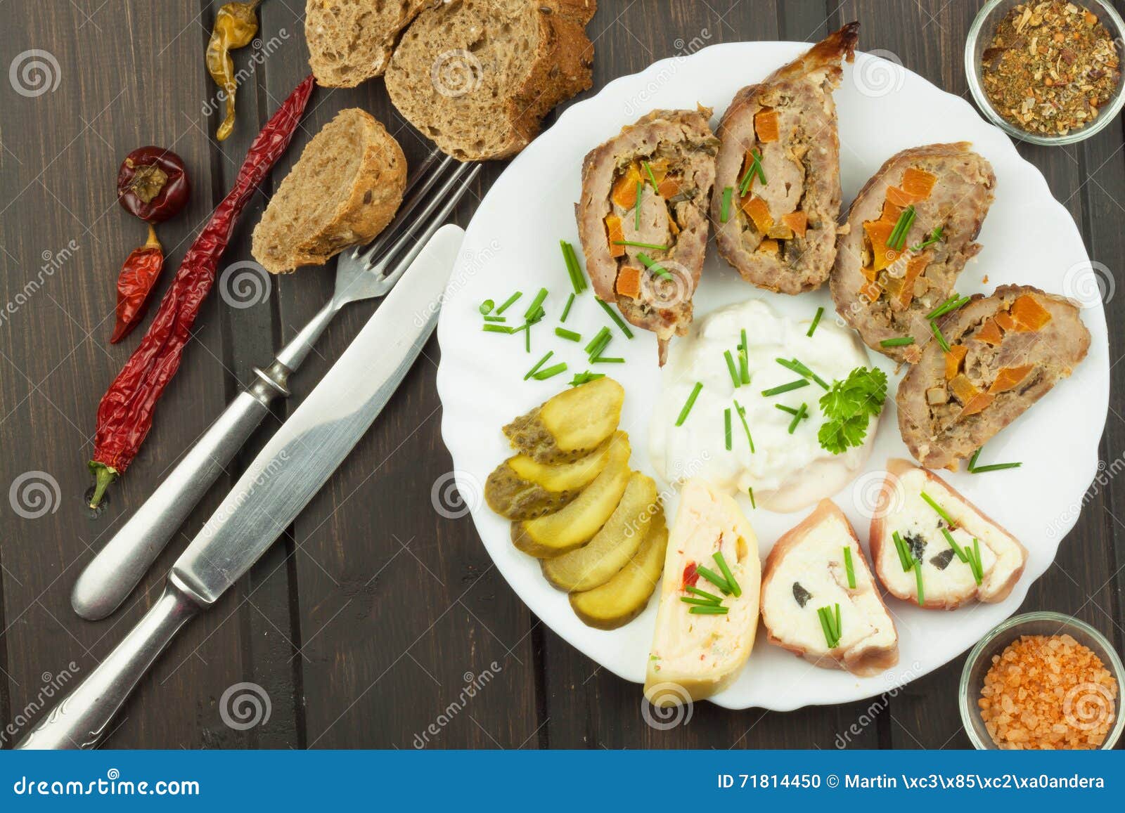 Baked Roll with Minced Meat, Cheese Rolls and Mayonnaise. Homework