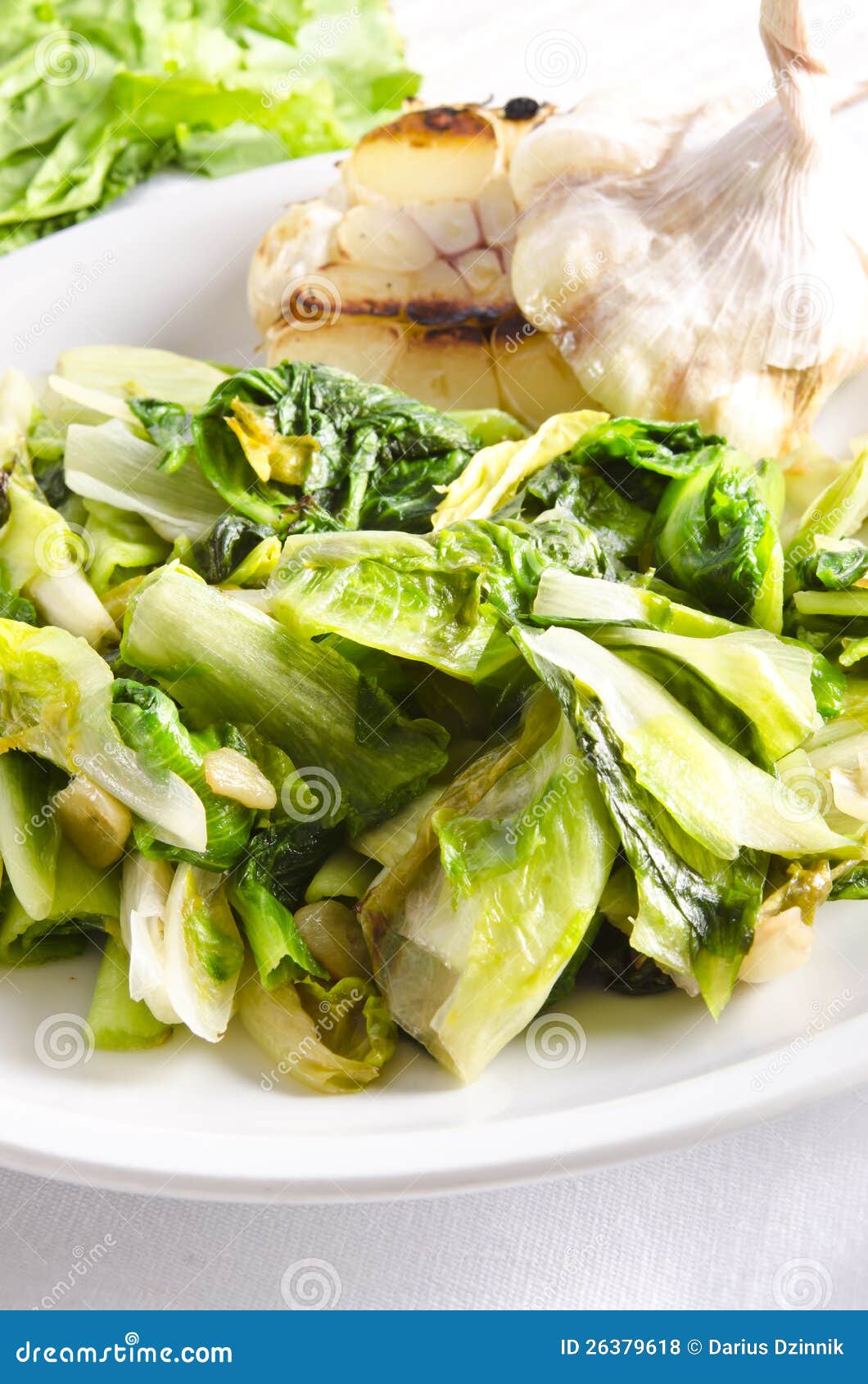 Baked Romaine Lettuce with Garlic Stock Photo Image of italy, diet