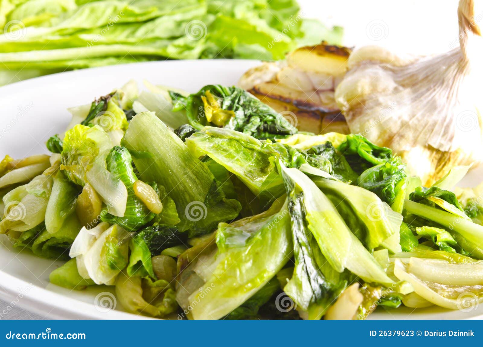 Baked Romaine Lettuce with Garlic Stock Image Image of fresh, kitchen 26379623