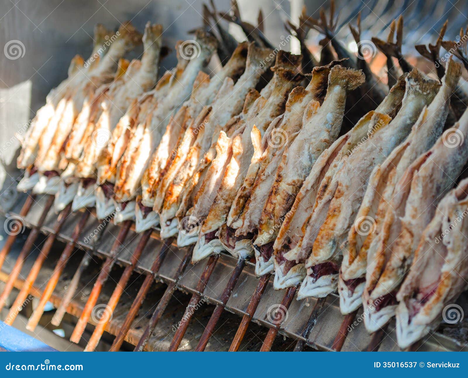 Baked on Skewers Fish Stock Image Image of lunch, healthy