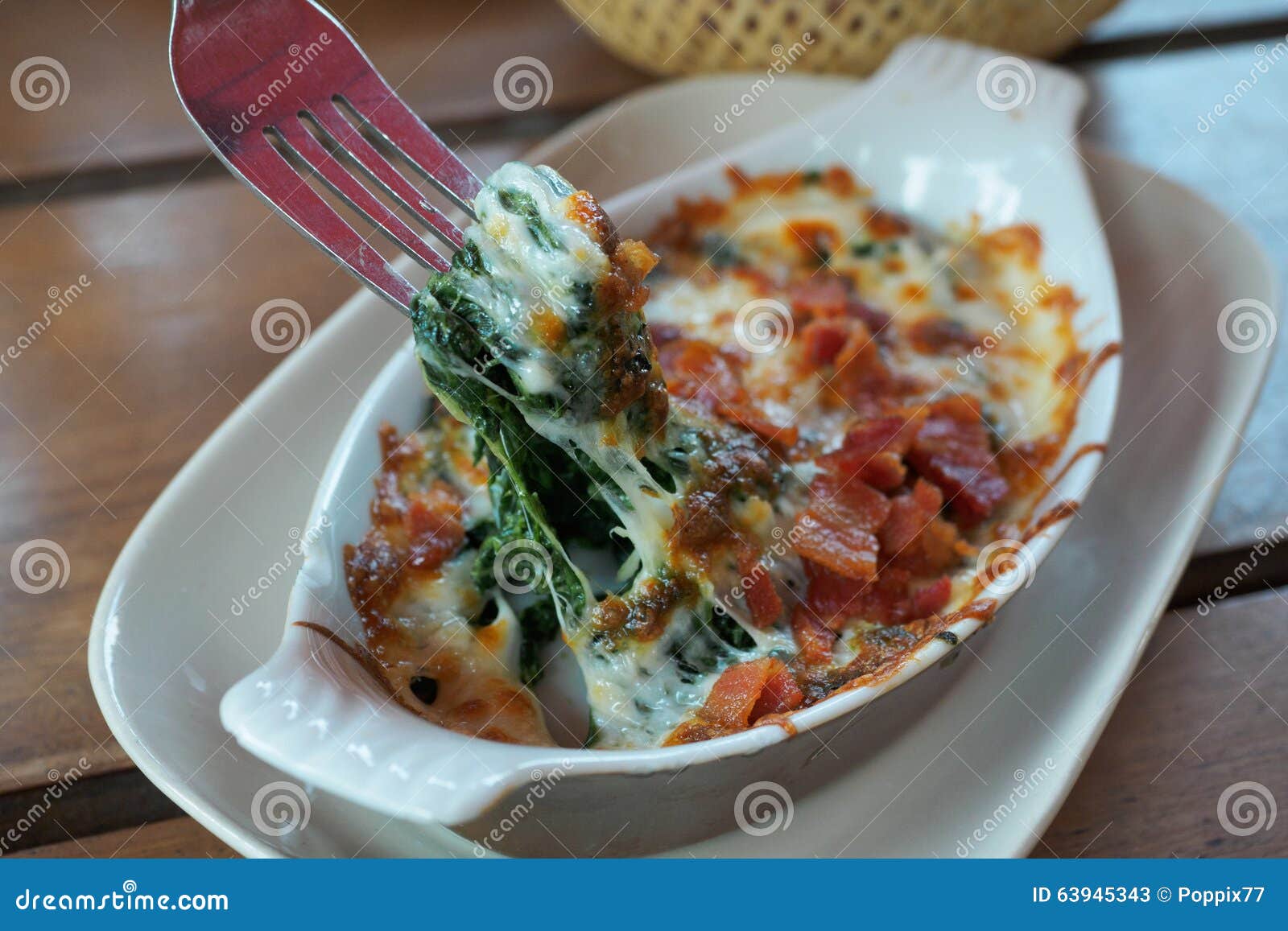 Baked Spinach with Cheese or Spinach Au Gratin Stock Image Image of