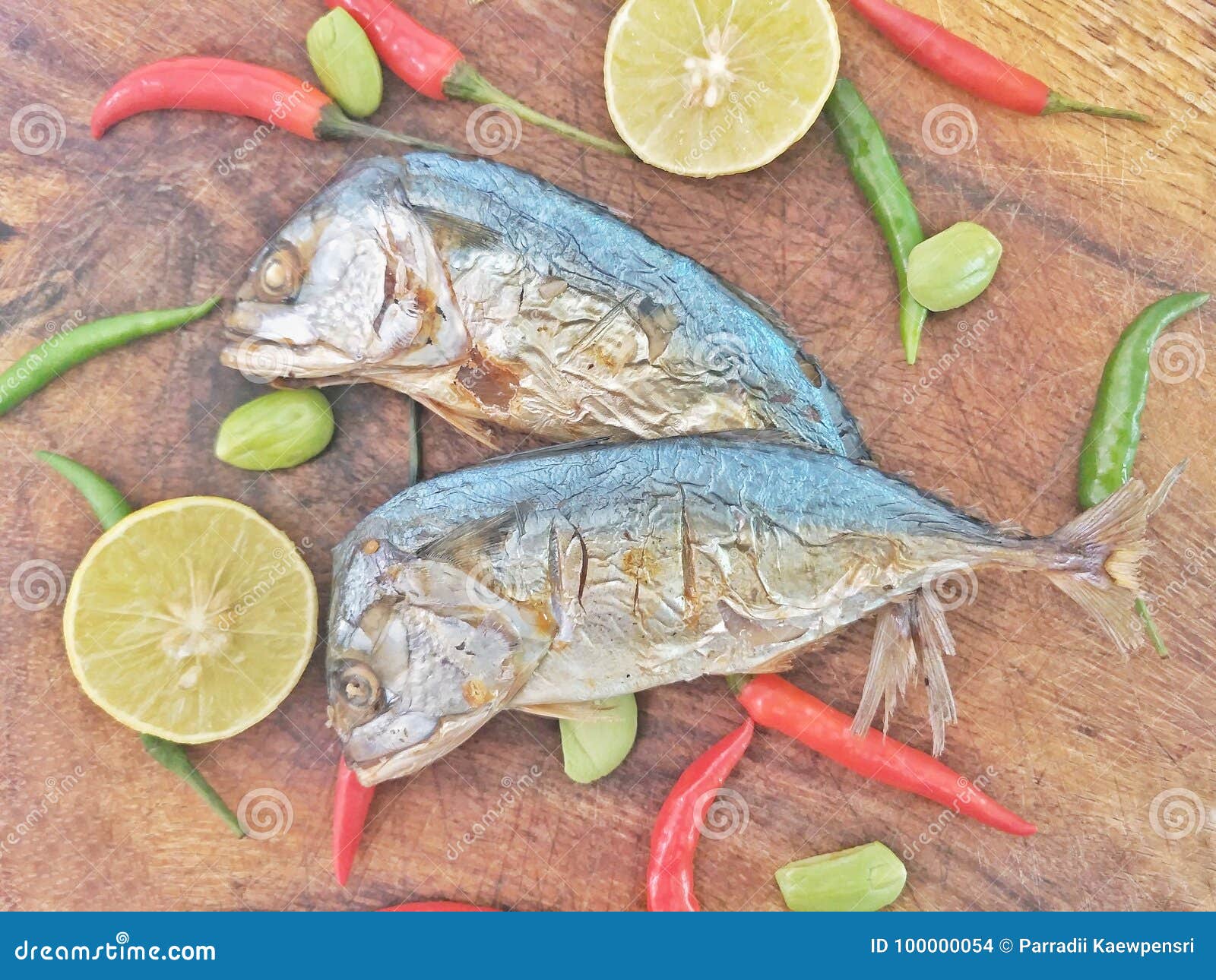 Baked Thai Mackerel with Spices Stock Photo Image of fish, meal 100000054