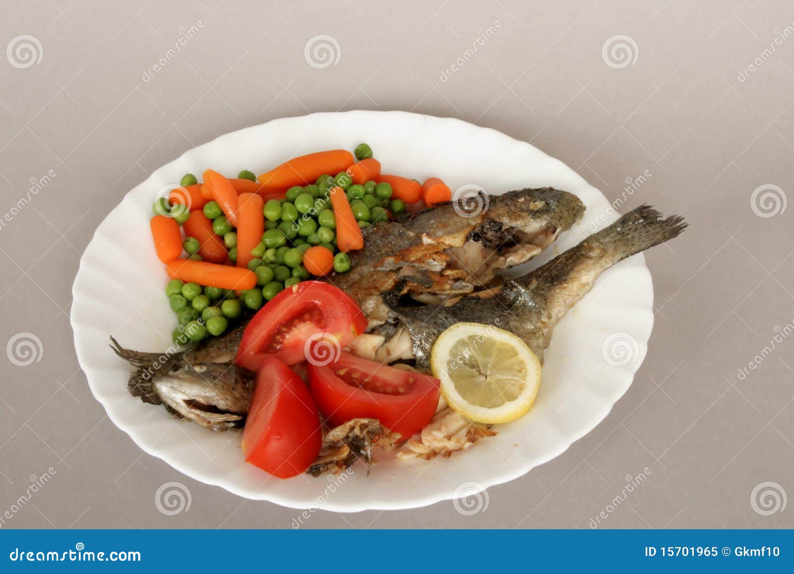 Baked trout stock image. Image of peas, diet, trout, vegetables 15701965