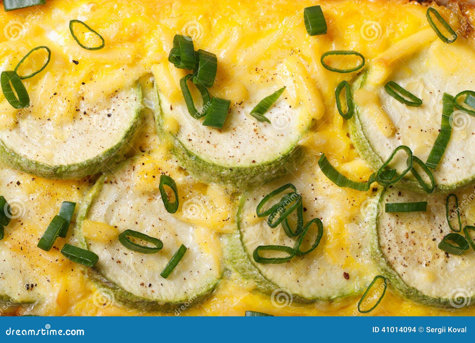 Baked Zucchini, Eggs and Cheese Top View Stock Photo Image of