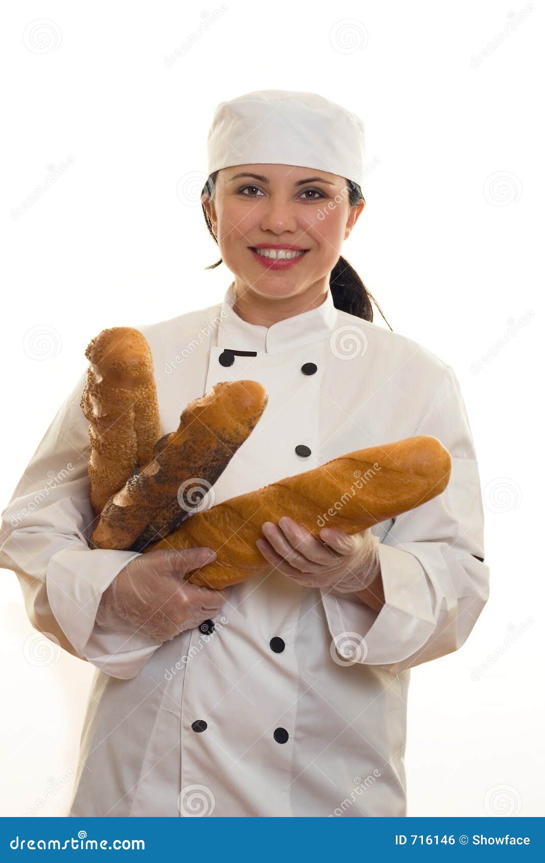 Baker with bread sticks stock photo. Image of girl, hygiene 716146