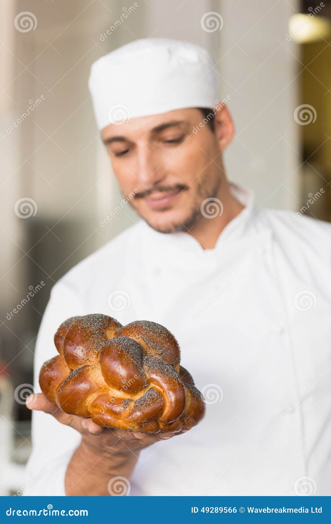 Baker Checking Freshly Baked Bread Stock Photo Image of commercial