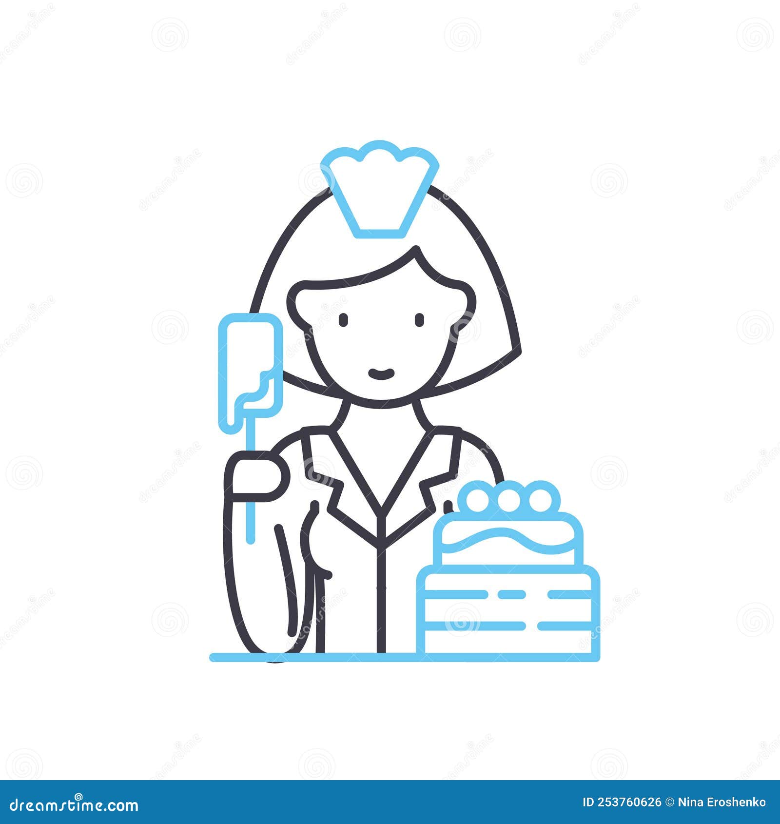 Baker Line Icon, Outline Symbol, Vector Illustration, Concept Sign