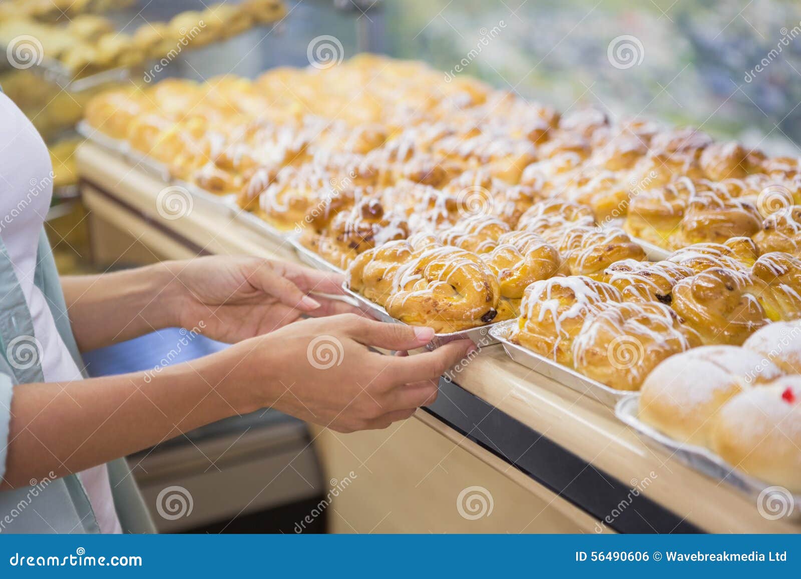 A Baker Presenting a New Plates with Pastries Stock Photo Image of