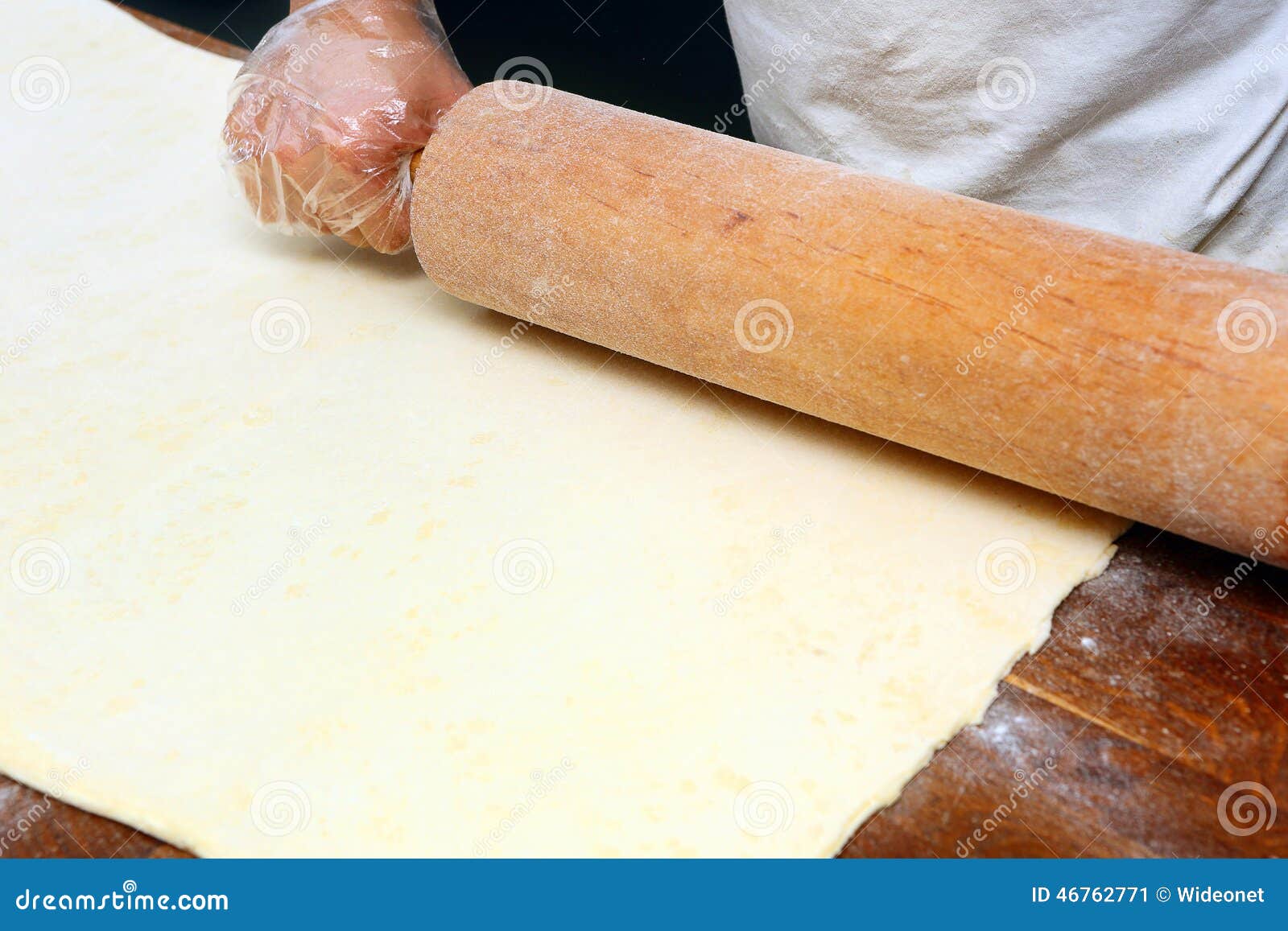 Baker Rolls Out the Dough for Cookies Stock Image Image of pastry