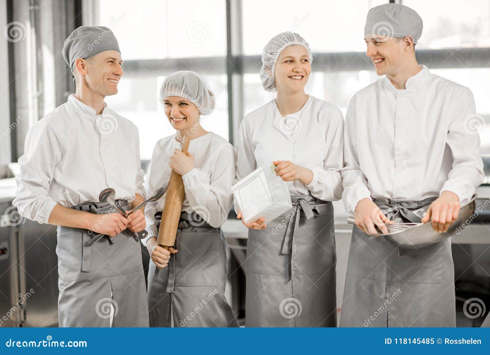 Bakers at the Manufacturing Stock Image Image of standing, food