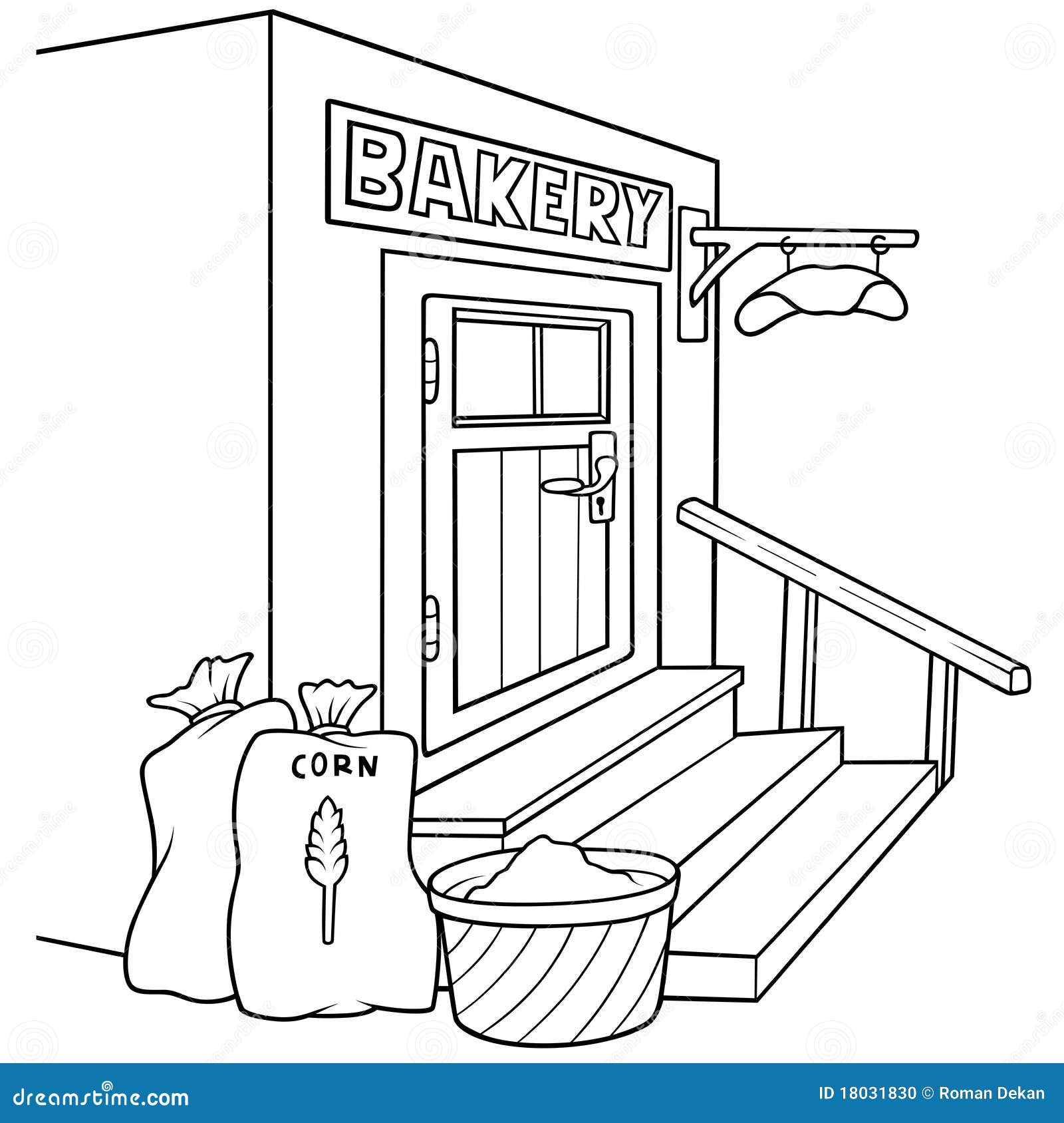 bakery shop clipart black and white school