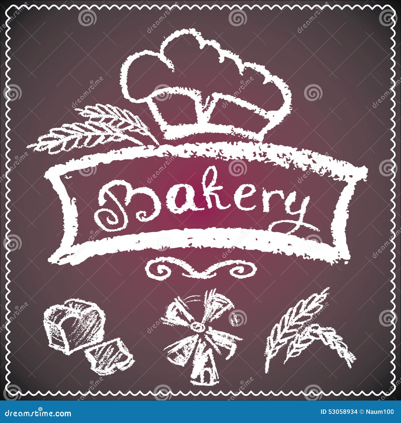 Bakery Background, Elements,card. Chalkboard Style Stock Vector