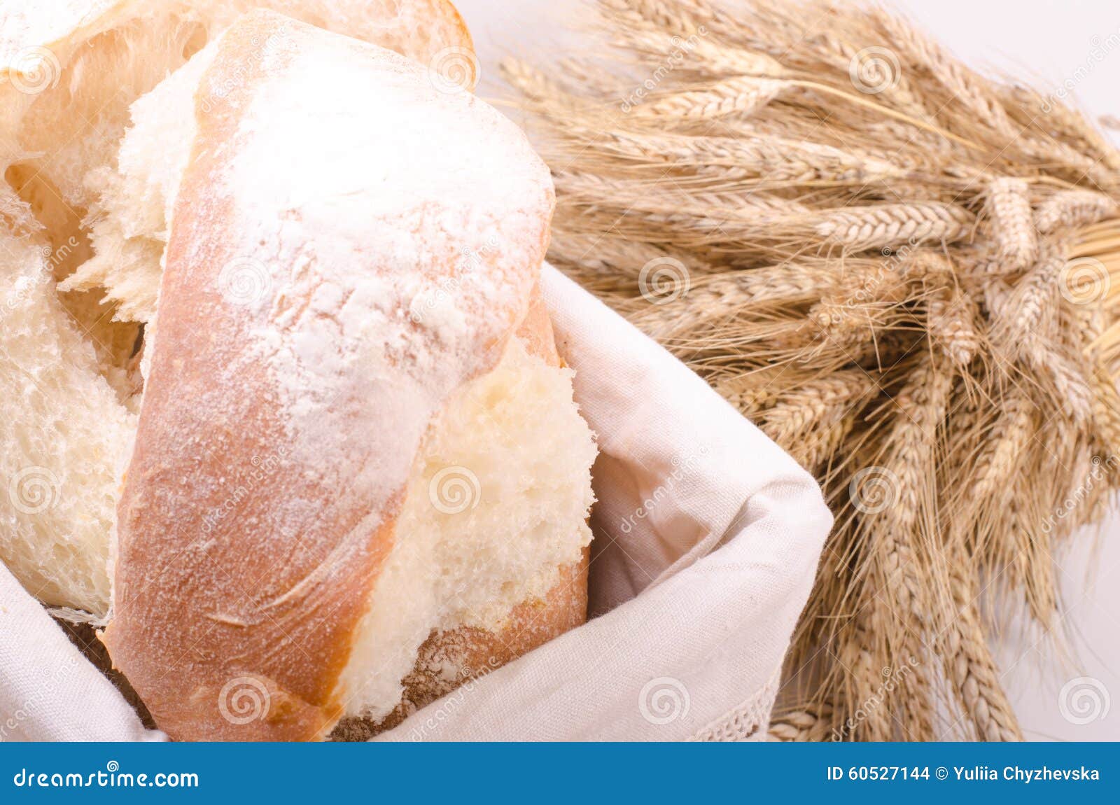 Bakery Bread with Sheaf of Wheat Ears on White Stock Photo Image of brown, goods 60527144