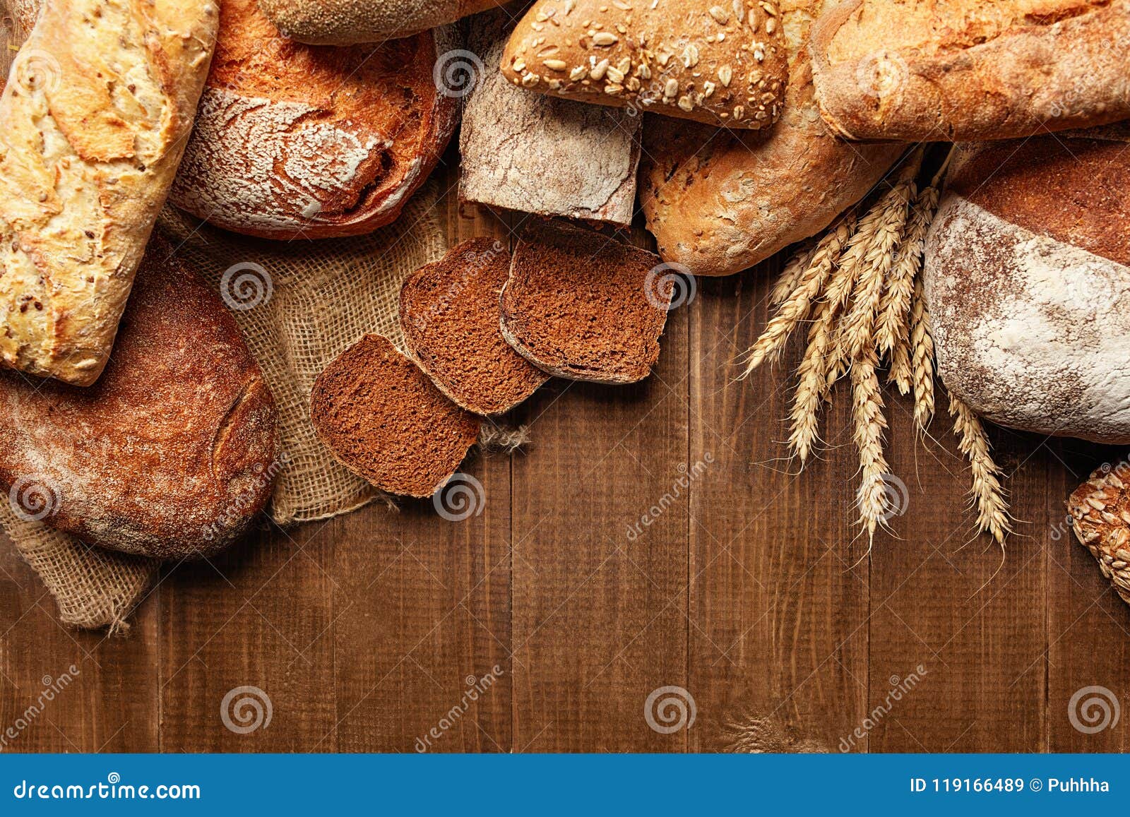 bakery. bread on wood background