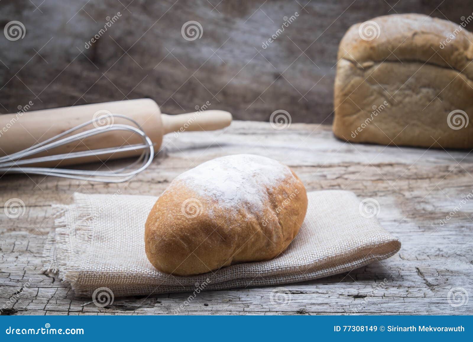 Bakery Breads on a Wooden Table. Stock Image Image of bakery, table