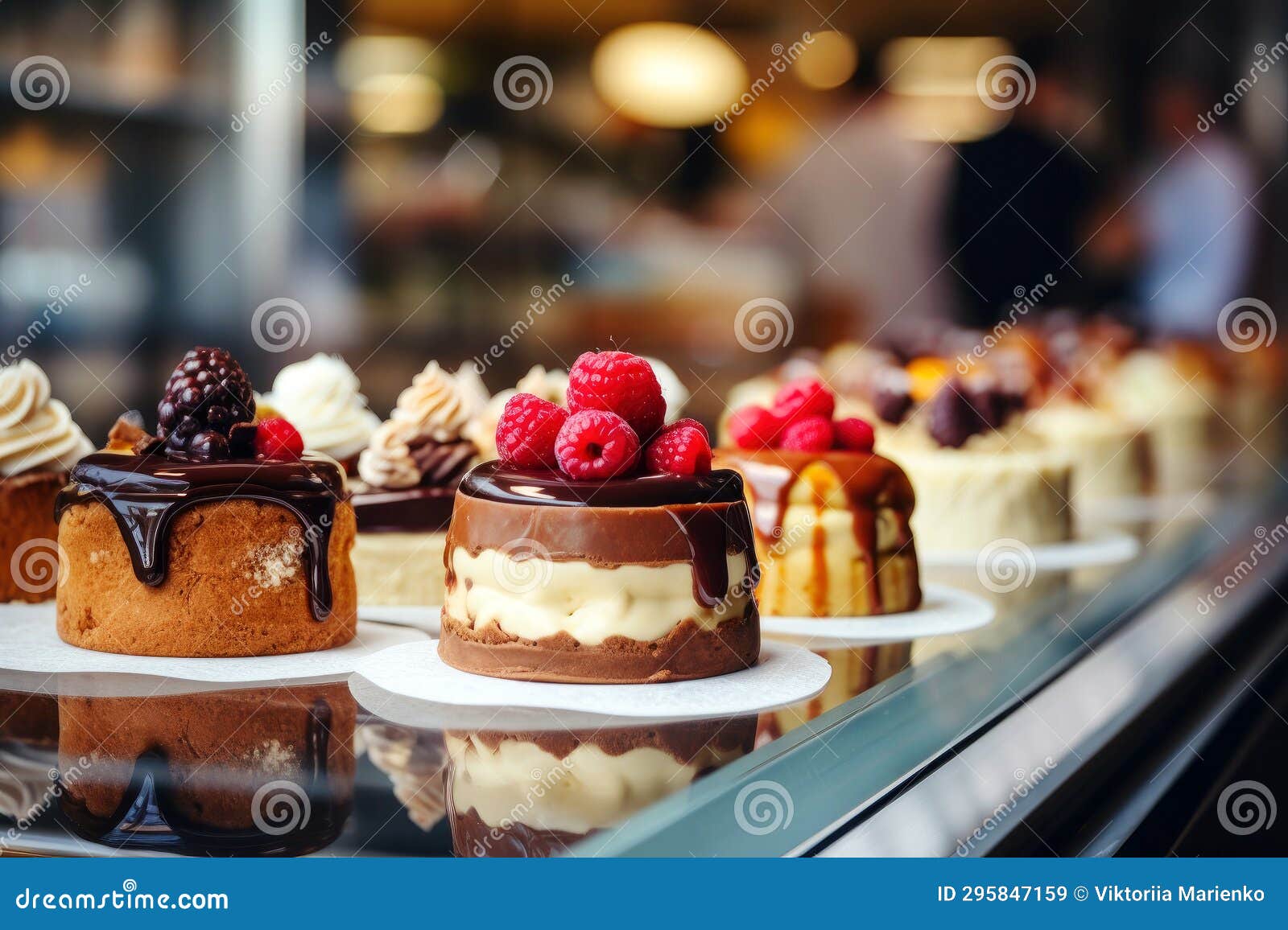 Bakery Business Chocolate Fruit Cakes for Sale Stock Illustration