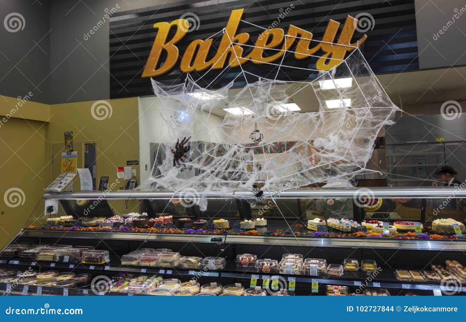 Bakery Store with Halloween Decoration Editorial Stock Image ...