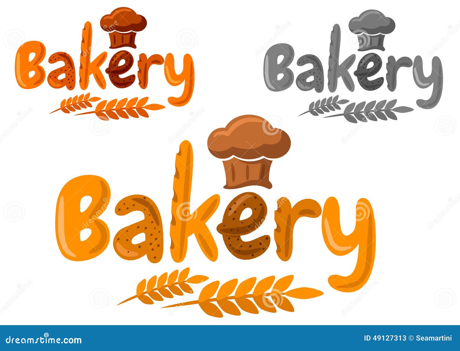 Bakery Emblem Or Logo Made Of Baking In Cartoon Stock Vector