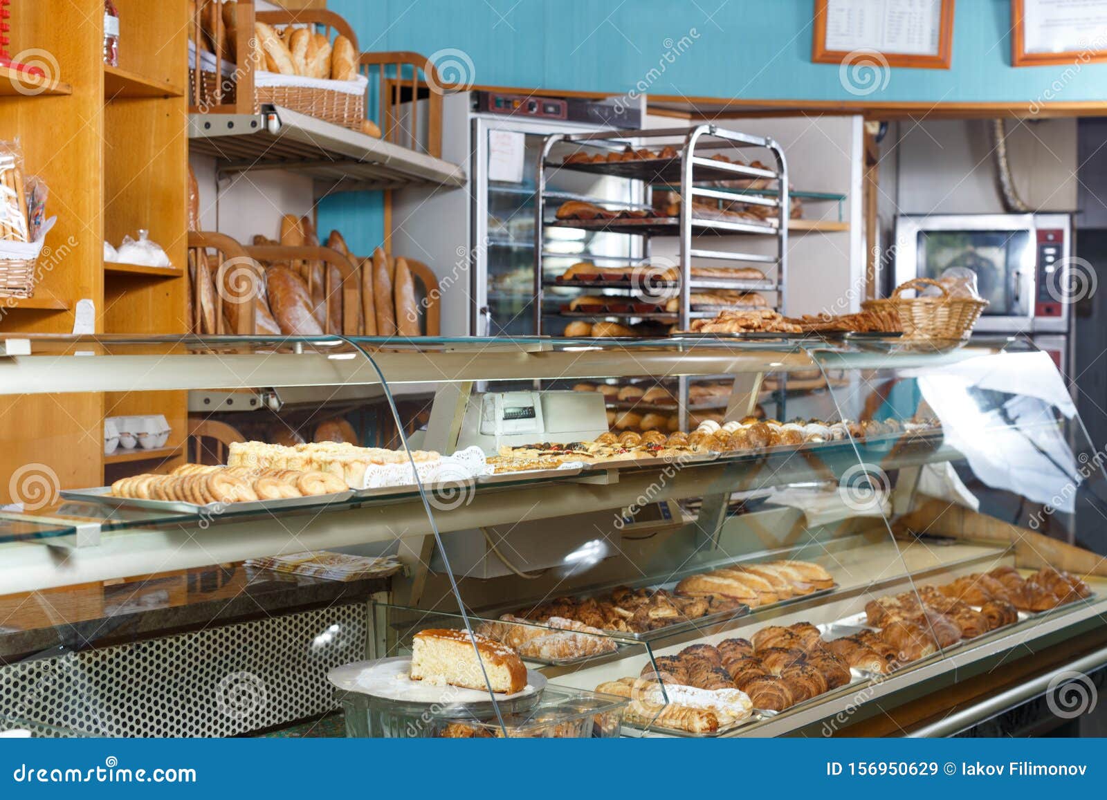 Bakery glass display stock image. Image of 156950629