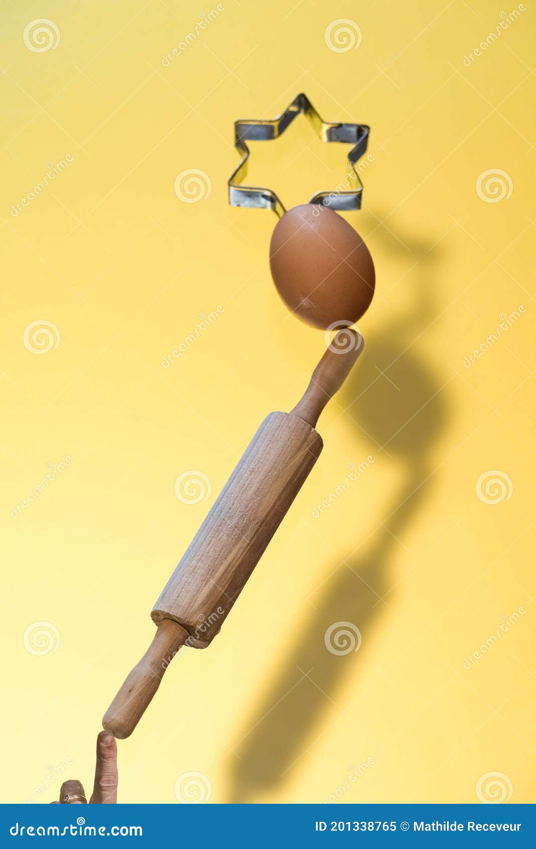 Bakery Levitation with Rolling Pin, Egg and Star Shaped Cake Pan