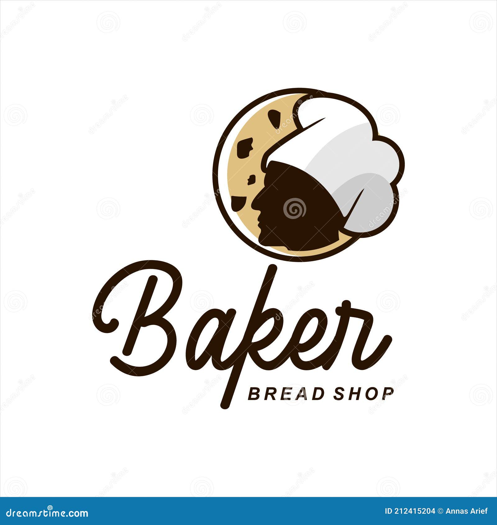 Bakery Logo Ideas Chef with Cookies Background for Bake Stock Vector ...