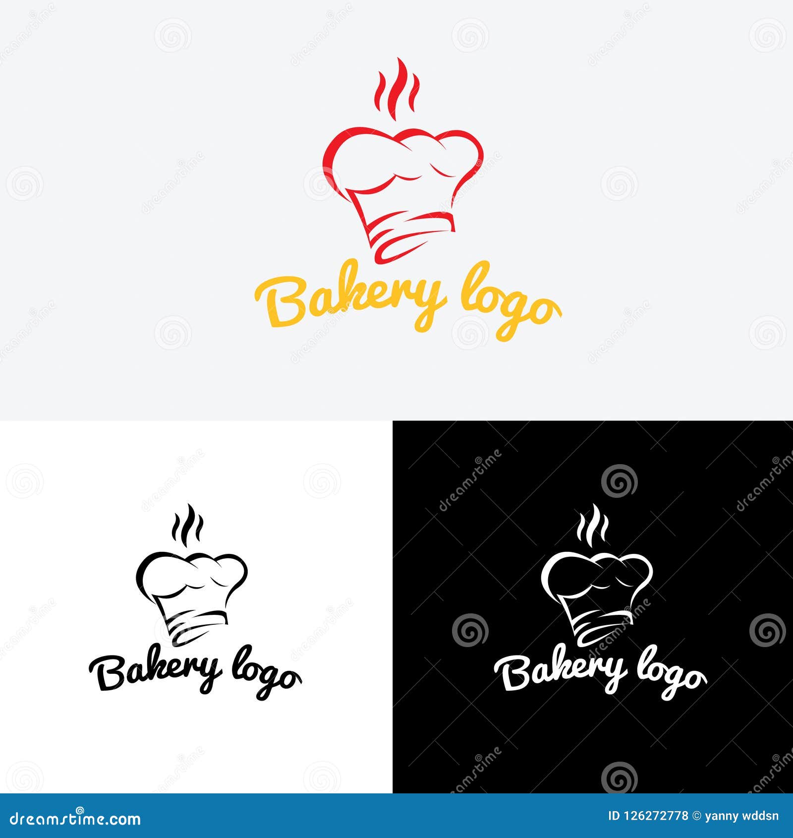 Bakery Logo Simple Style Flat Line Stock Vector Illustration Of