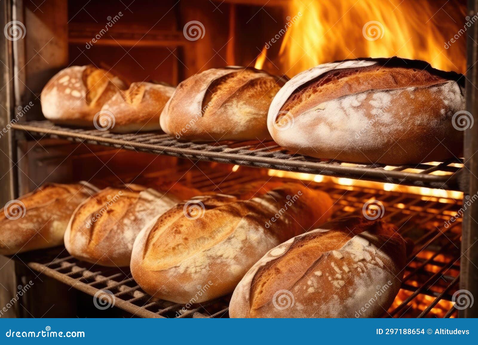 A Bakery Oven with Fresh Bread Stock Photo Image of commercial, food