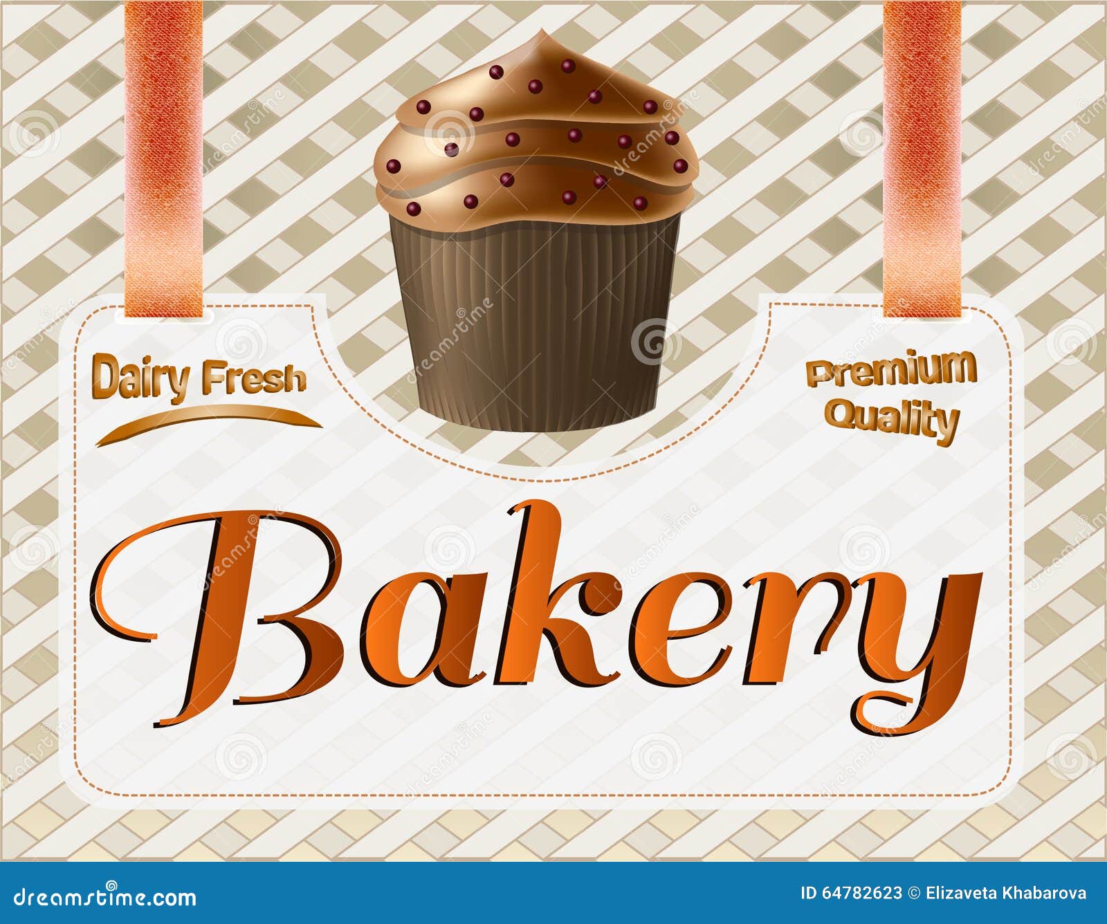 Bakery Poster. Muffin Vector Illustration Stock Vector Illustration of candle, cookie 64782623