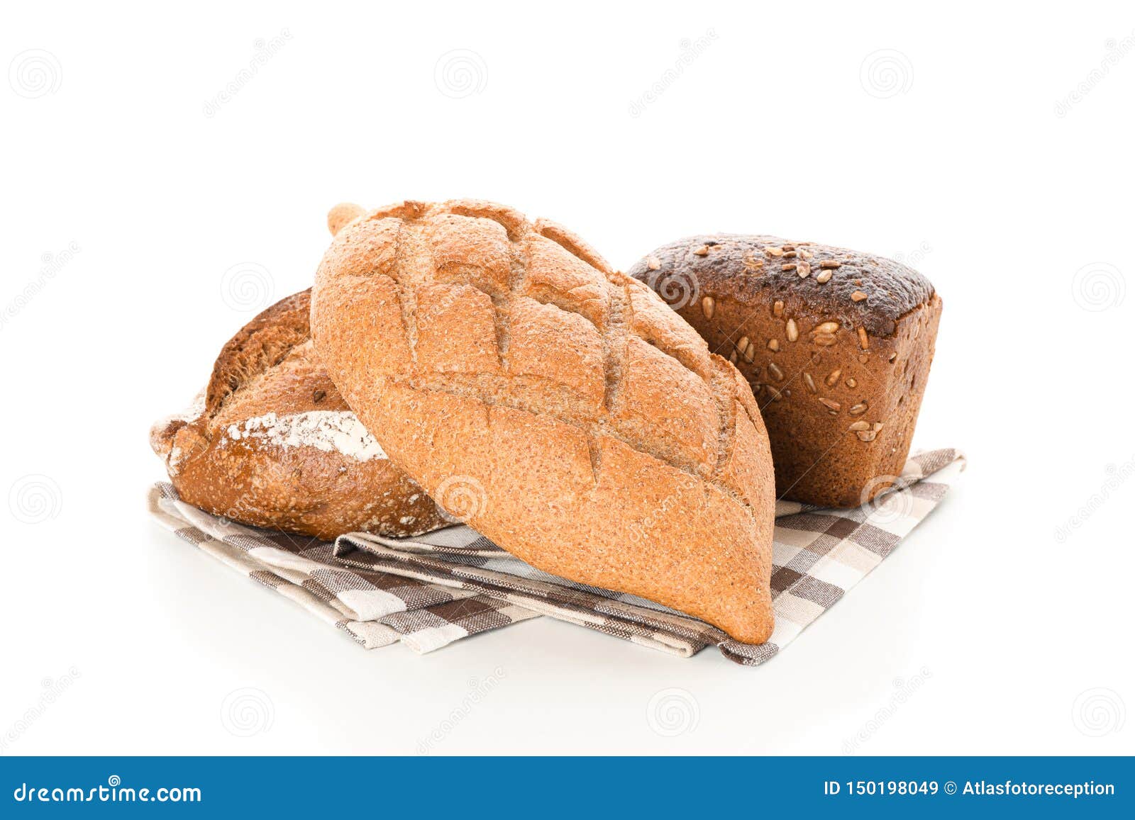 Bakery Products On Kitchen Towel Isolated Stock Image Image of baguette, flour 150198049