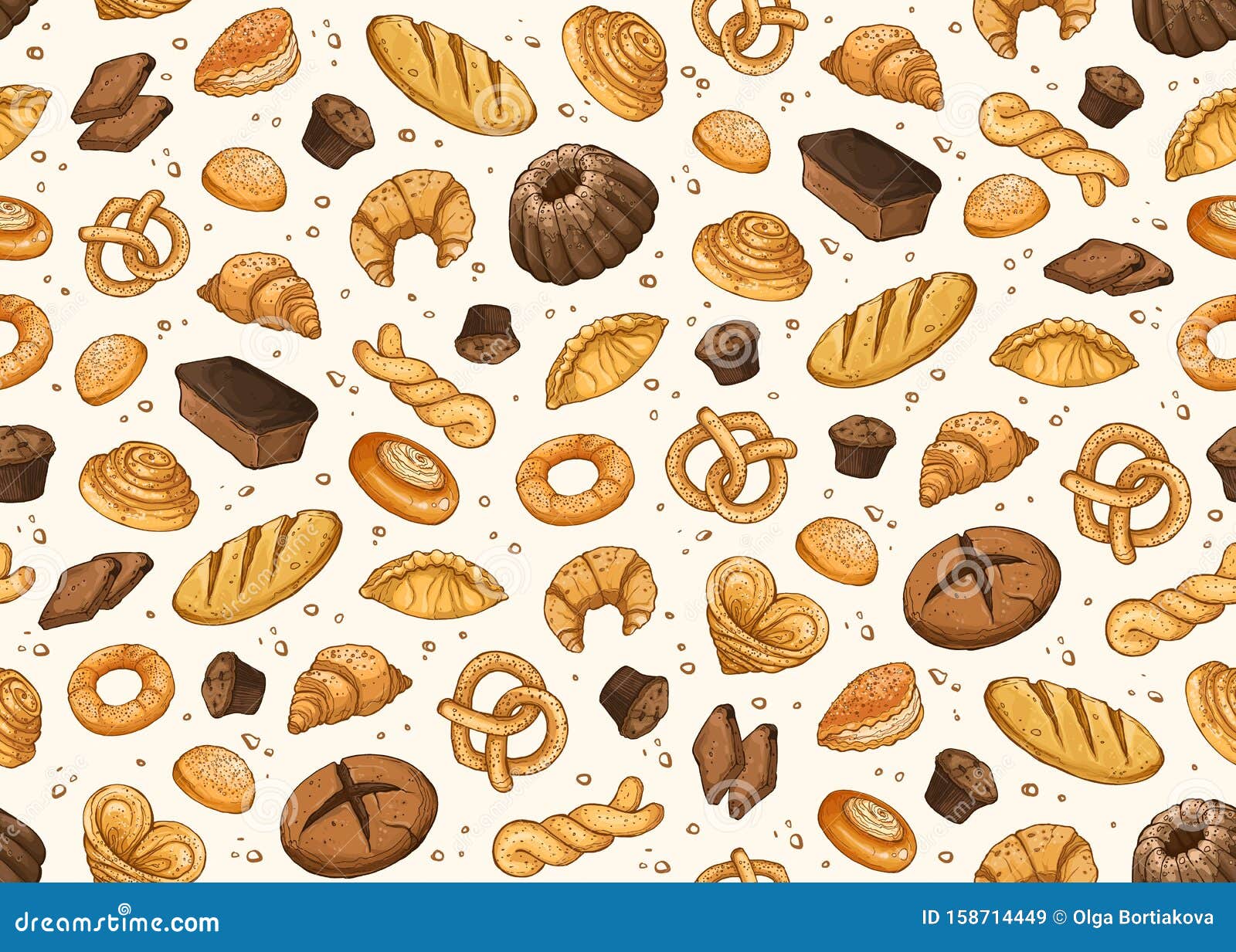 Bakery seamless background stock vector Illustration of background 157631532