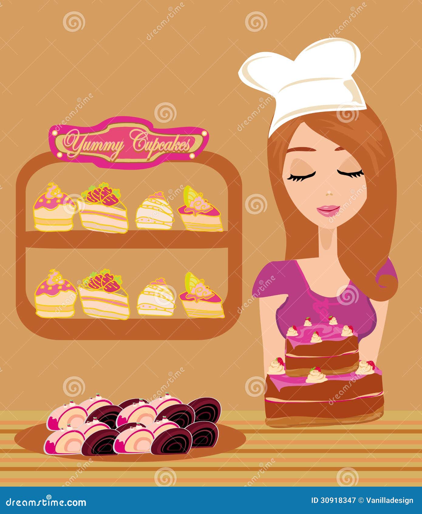 Bakery store stock vector. Illustration of bowl, cupcake 30918347
