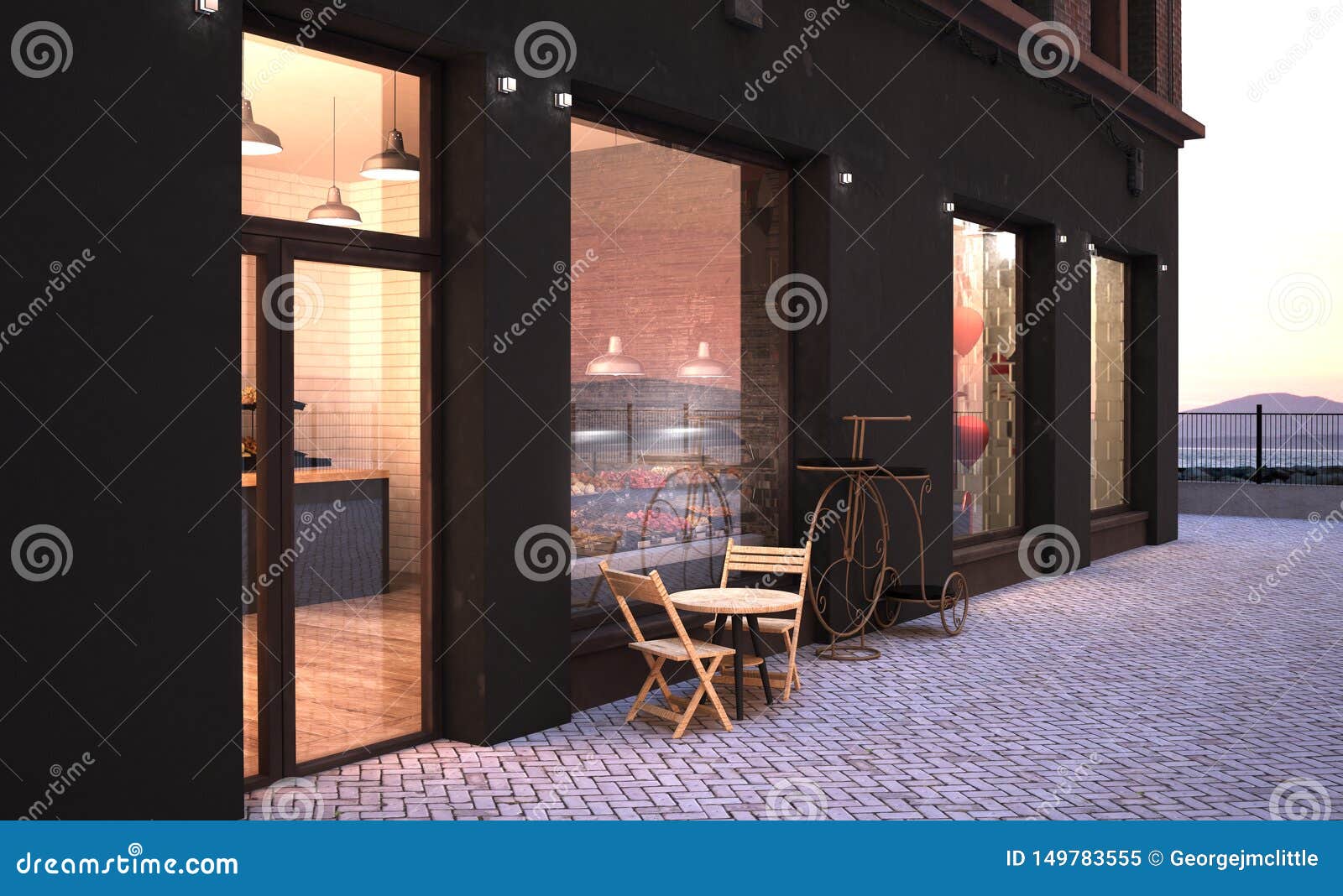 Download Bakery storefront mockup stock illustration. Illustration of street - 149783555