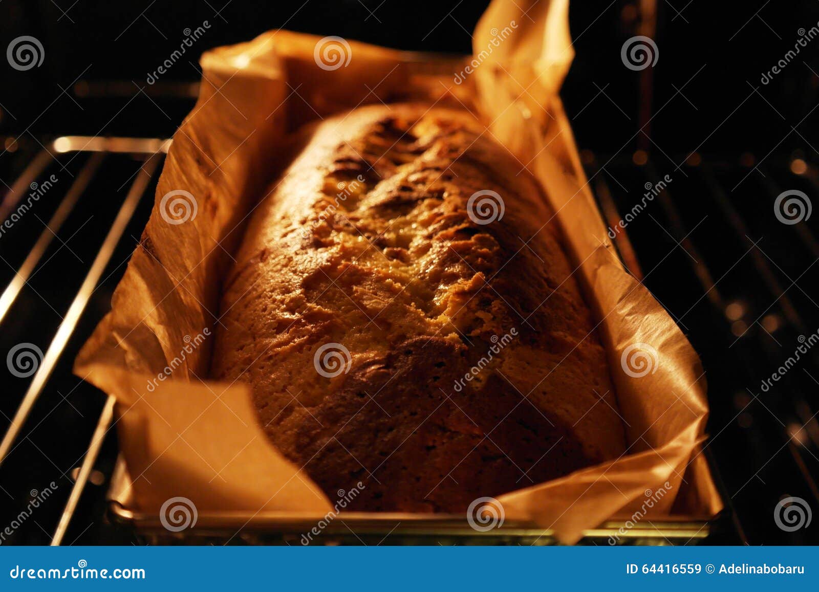 Baking bread in oven stock image. Image of closeup, oven 64416559