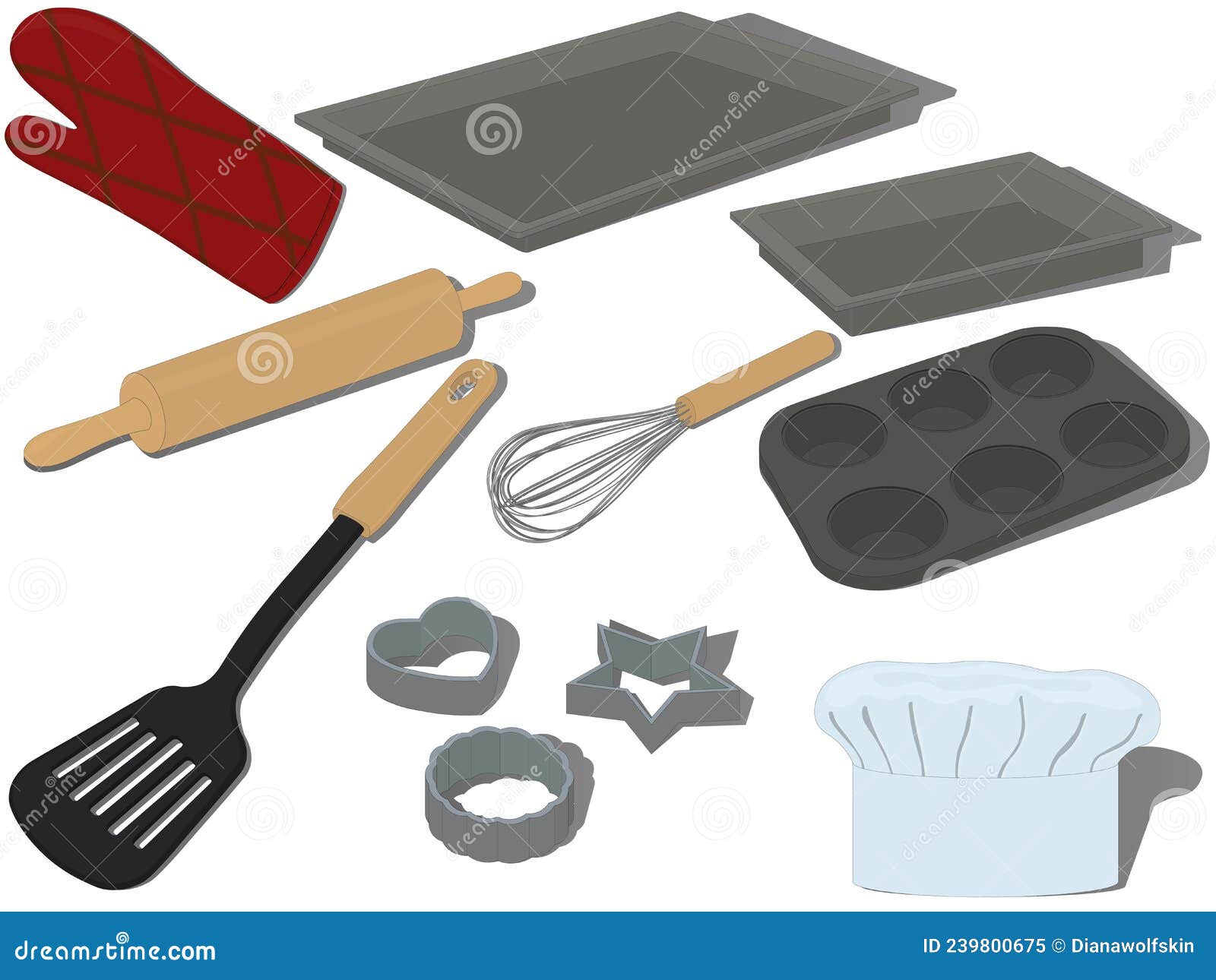 Collection of baking items Royalty Free Vector Image