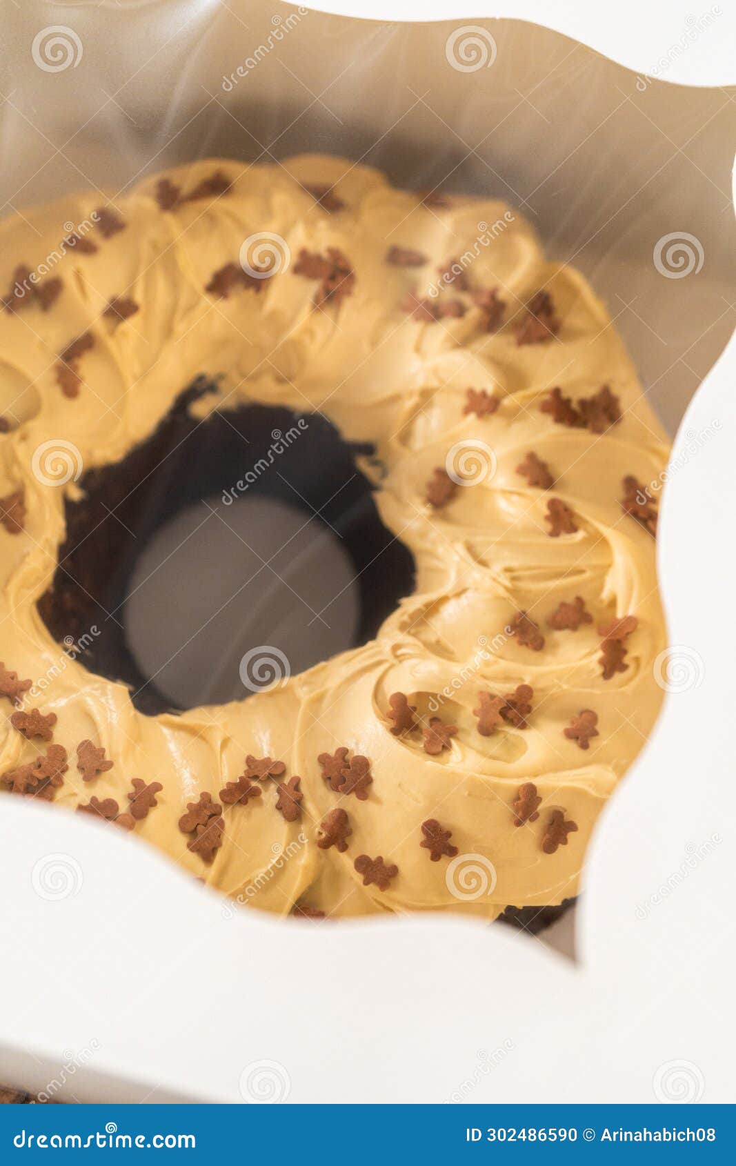 Baking Gingerbread Bundt Cake with Caramel Frosting Ingredients Stock