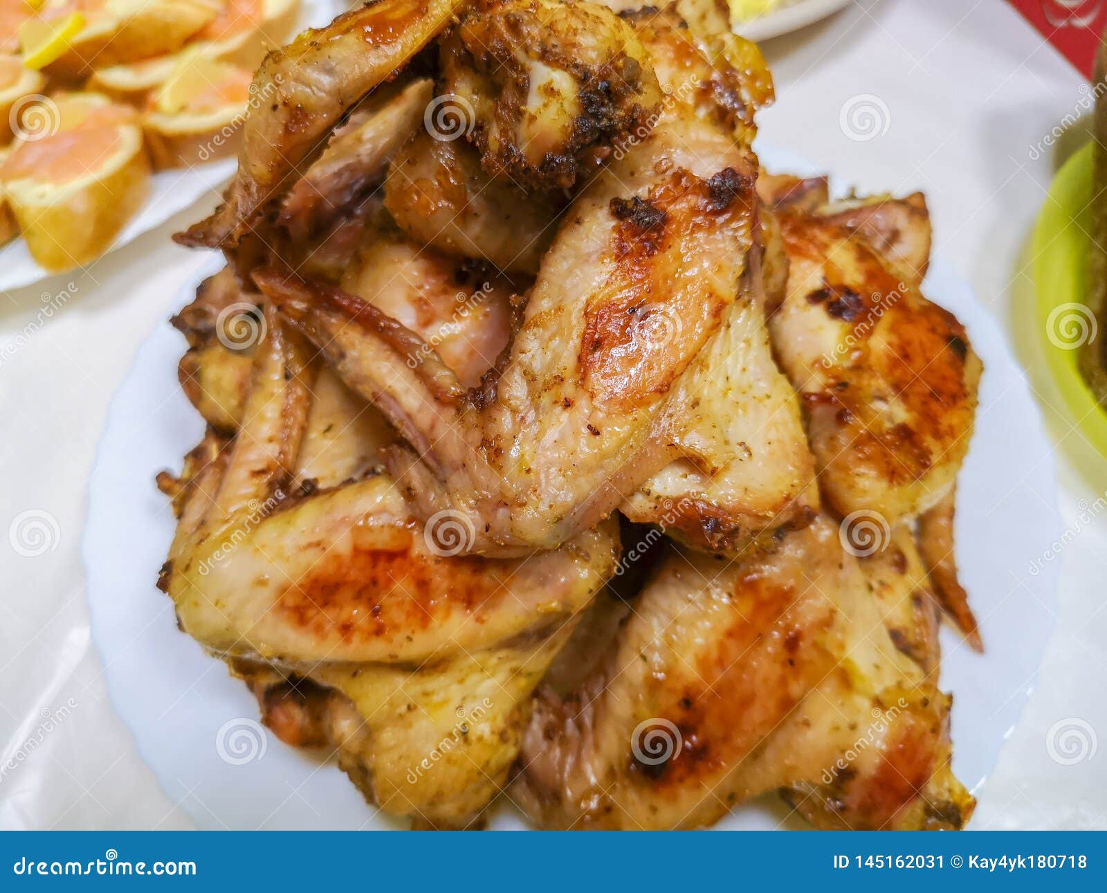 Baking Hot and Spicy Grill Chicken Wings in the Oven with Grain