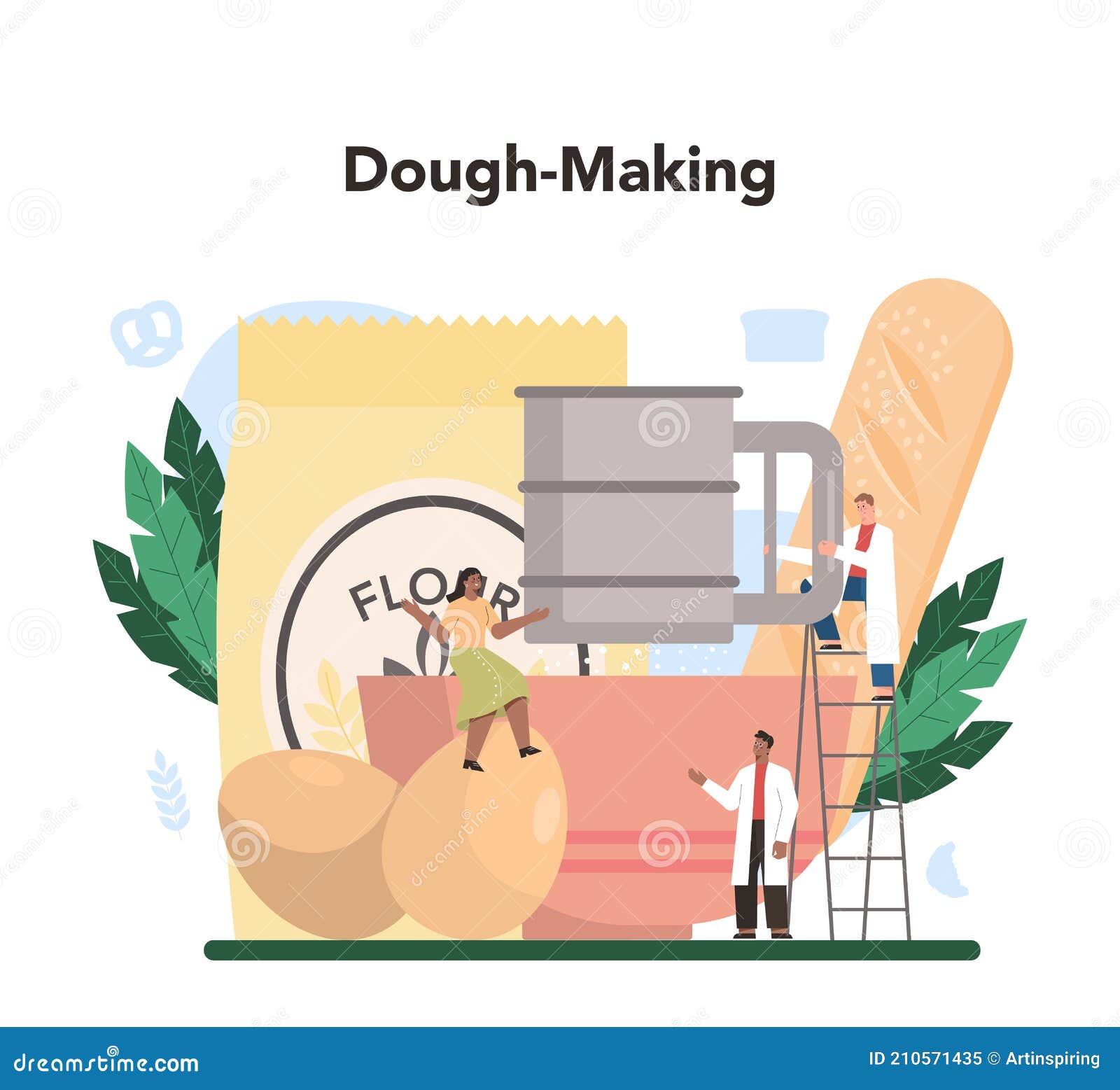 Baking Industry Concept. Baking Pastry Process Stock Vector