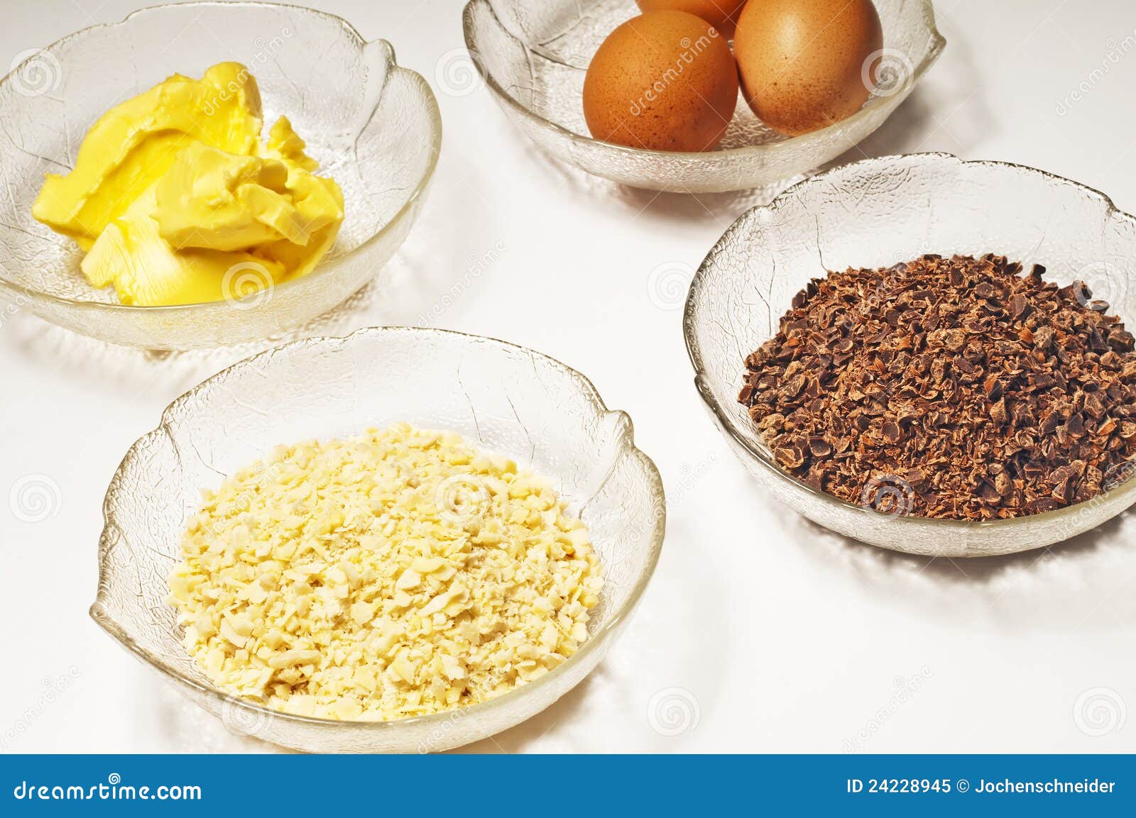 Baking Ingredients, Egg, Margarine, Almond, Chocolate Stock Image