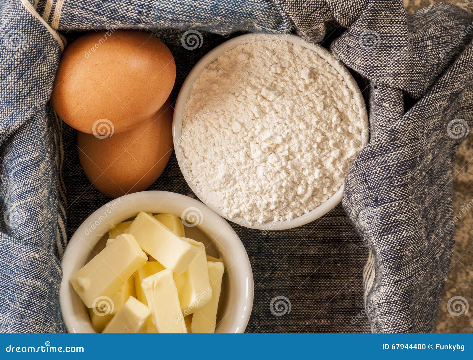 Baking Ingredients, Flour, Butter,eggs Stock Photo Image of food