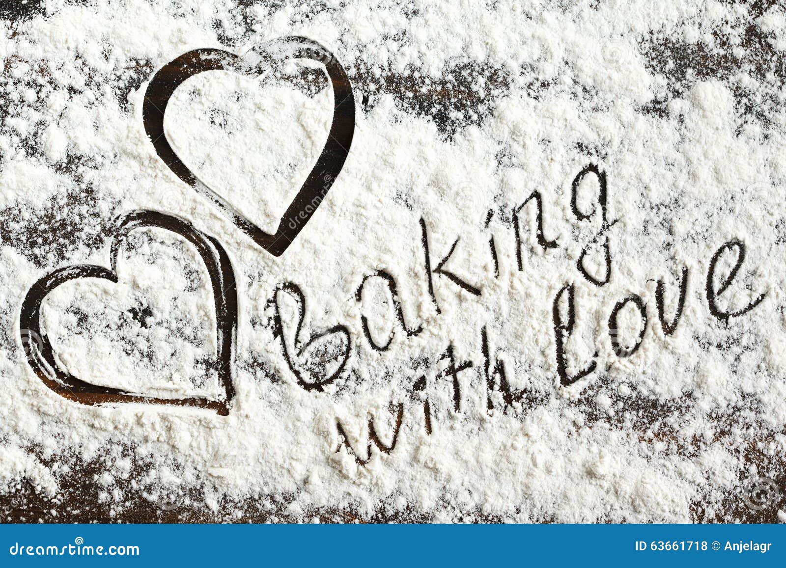 Baking with Love. Flour Background. Stock Photo Image of celebrate