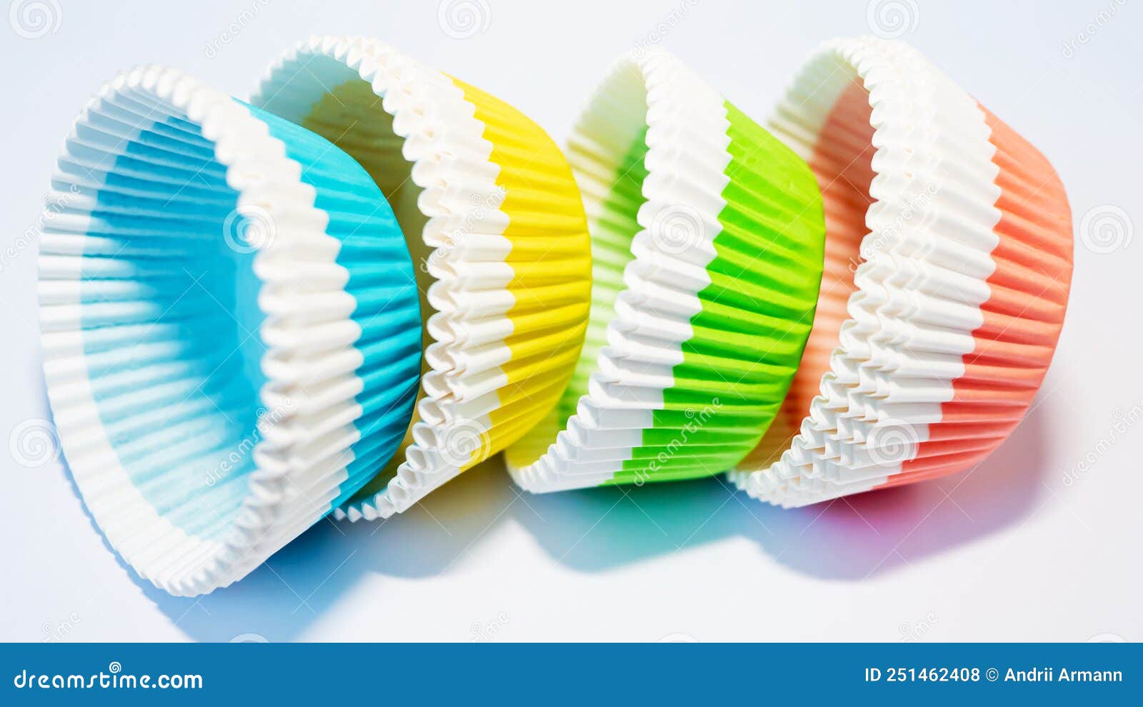 For Baking Multicolored Molds for Muffin and Cake Baskets. Colored