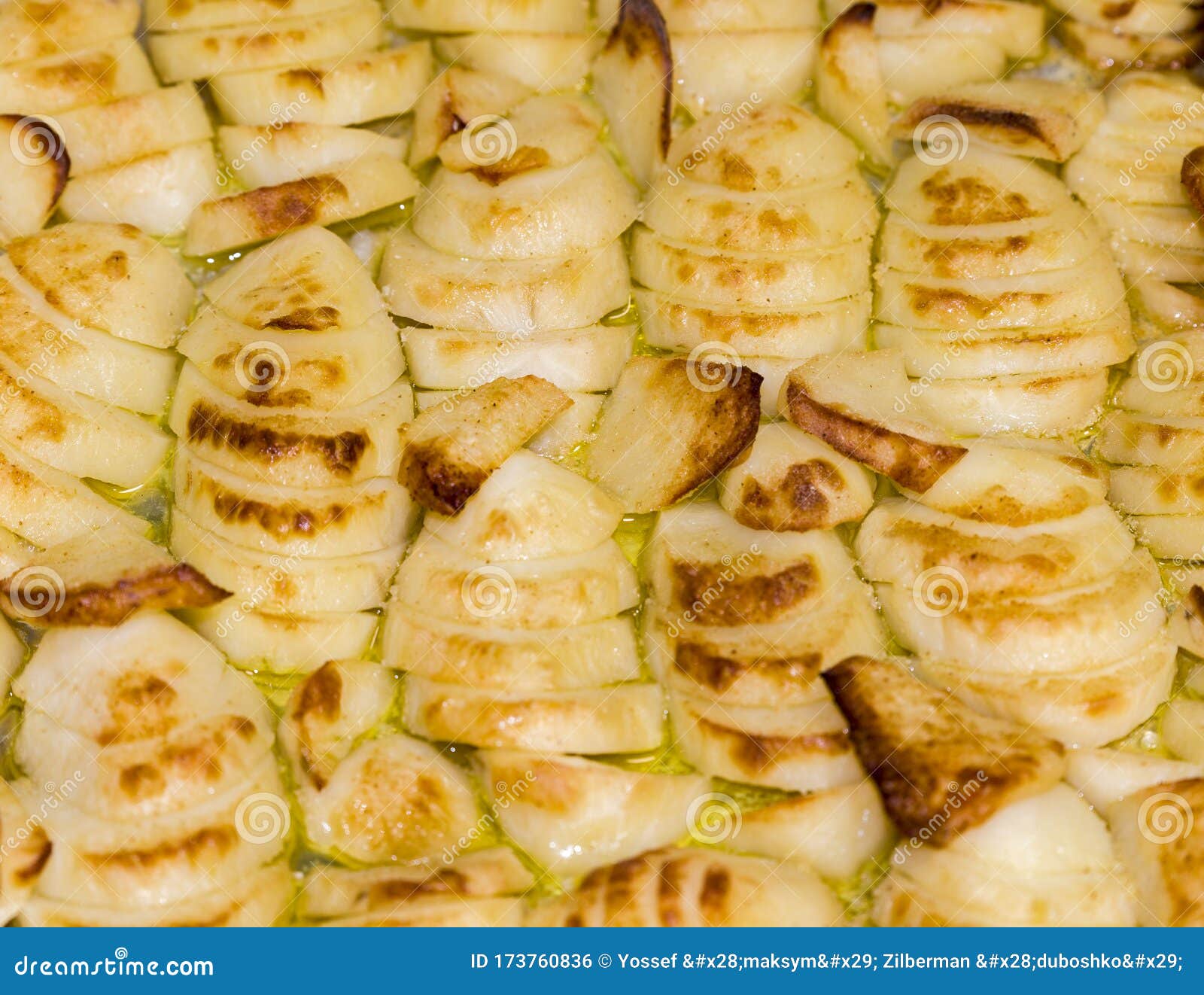 Baking Potato Chips on Baking Sheet in the Oven Stock Photo Image of