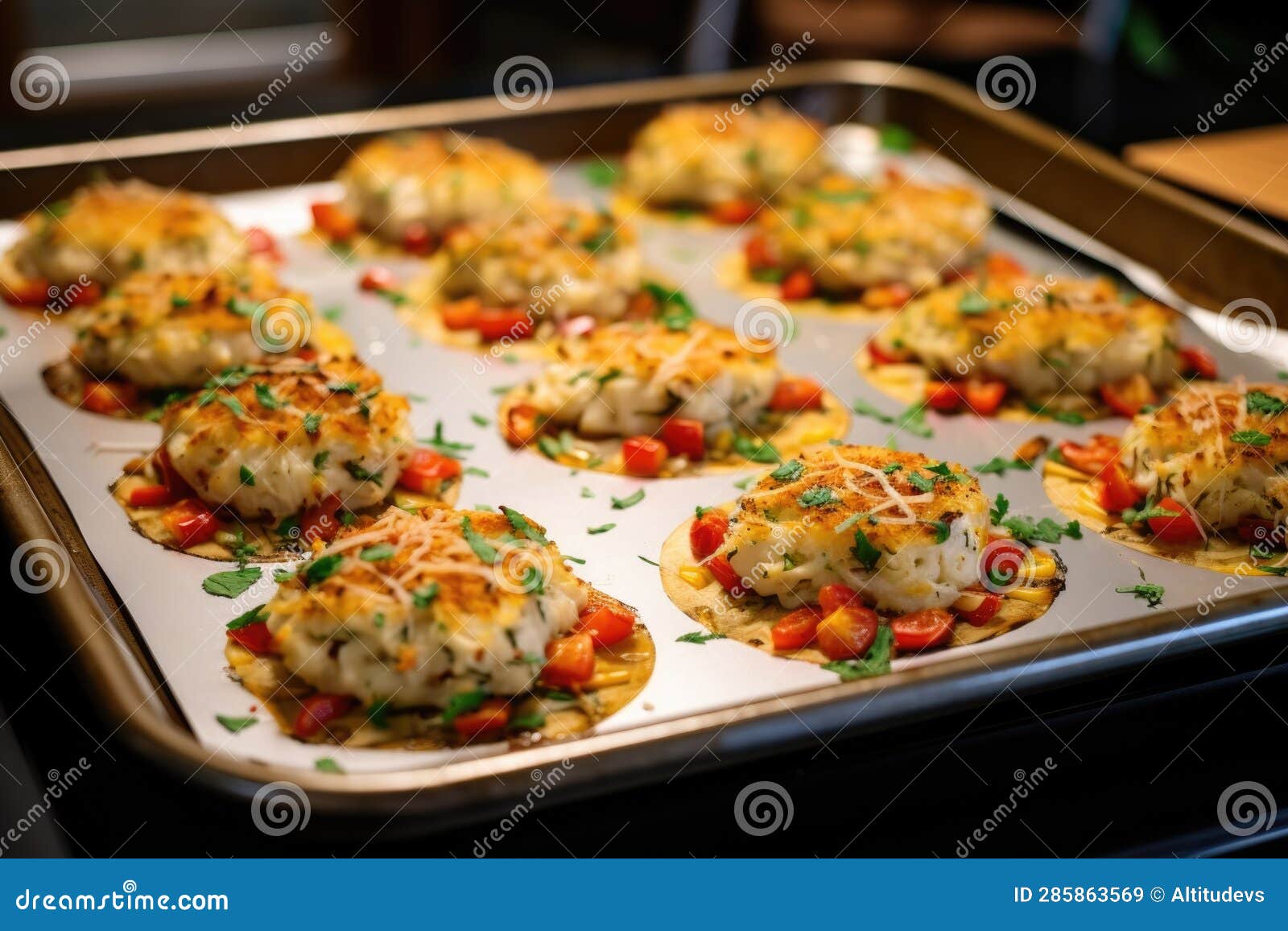 Baking Sheet with Uncooked Crab Cakes Ready for Oven Stock Image Image of cooking, fresh